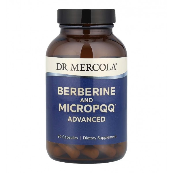 Dr.Mercola, Berberine and MicropPQ, улучшенная формула, Берберин и PQQ, 90 капсул