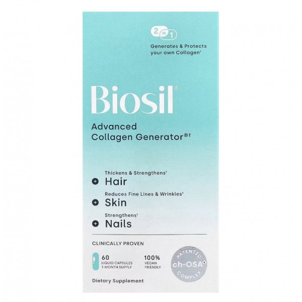 BioSil, Advanced Collagen Generator, Кремний, 60 капсул с жидкостью
