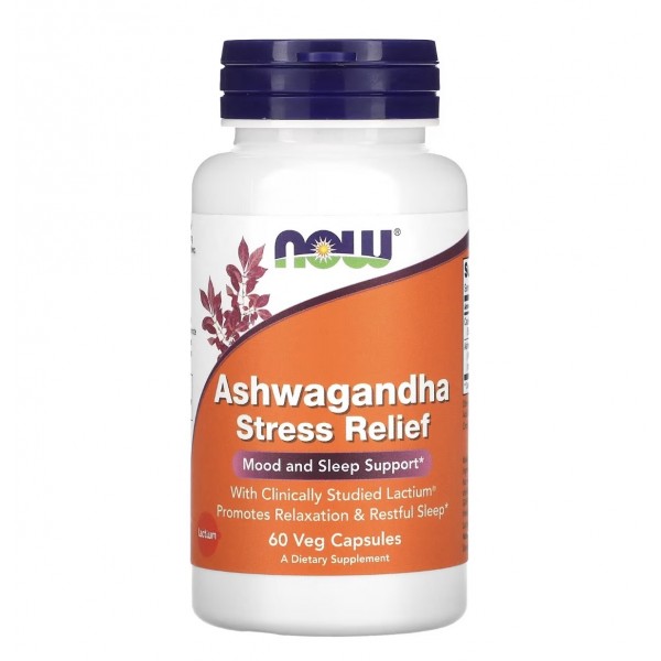 NOW Foods, Ashwagandha Stress Relief, Ашваганда, 60 капсул