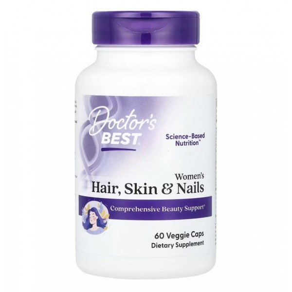 Doctor's Best, Hair Skin Nails, Волосы кожа ногти, 60 капсул