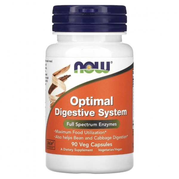 NOW Foods, Optimal Digestive System, Пищеварительные ферменты, 90 капсул