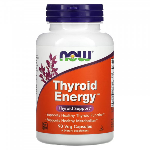 NOW Foods, Thyroid Energy, Комплекс для щитовидной железы, 90 растительных капсул