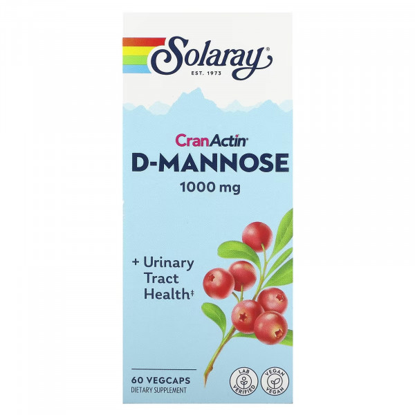 Solaray, Д-манноза с клюквой, 60 капсул