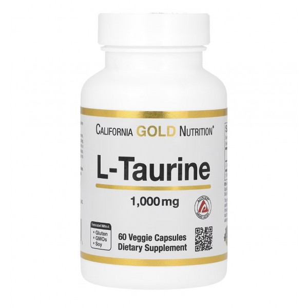 California Gold Nutrition, Таурин 1000 мг, 60 капсул