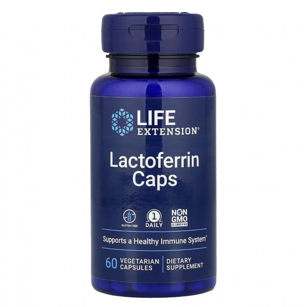 Life Extension, Lactoferrin Caps, Лактоферрин 300 мг, 60 капсул