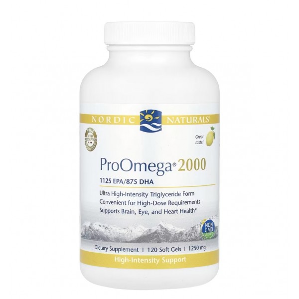 Nordic Naturals, ProOmega 2000, Омега-3, лимон, 120 мягких таблеток