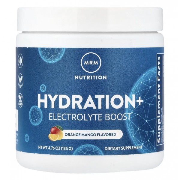 MRM Nutrition, Hydration+ Electrolyte Boost, Электролиты, апельсин и манго, 135 г