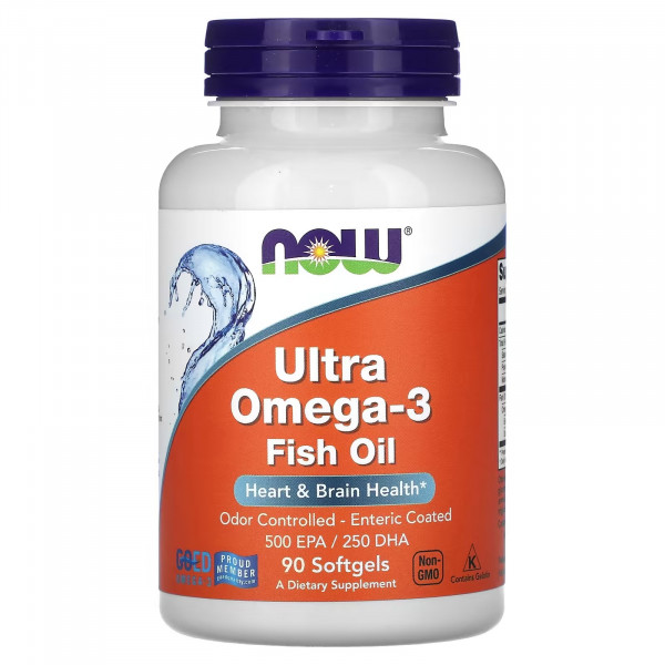 NOW Foods, Ultra Omega-3, Омега-3, 90 капсул