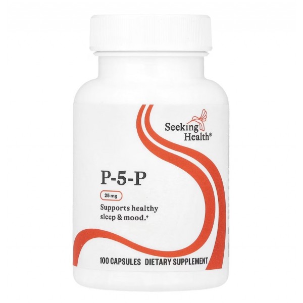 Seeking Health, Витамин B6(Б6),  P-5-P (пиридоксаль-5'-фосфат) 25 мг, 100 капсул