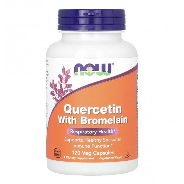 NOW Foods, Quercetin with Bromelain, Кверцетин с бромелайном, 120 капсул