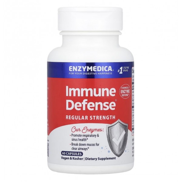 Enzymedica, Immune Defense, протеолитические ферменты, 60 капсул