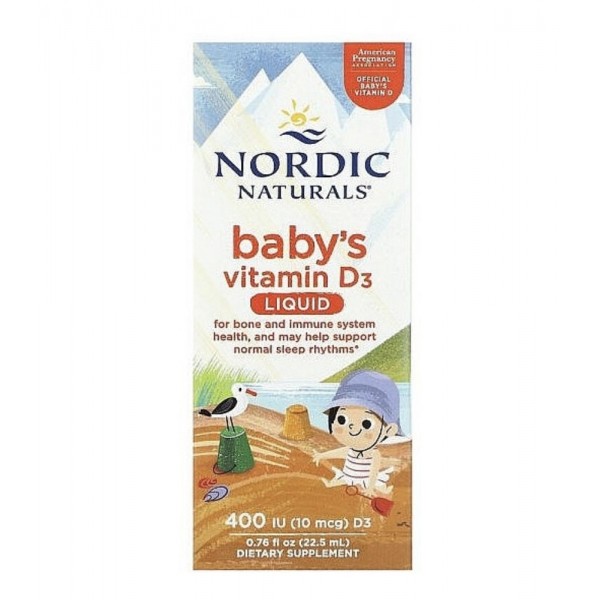 Nordic Naturals, Baby’s Vitamin D3 liquid, витамин Д3 для детей жидкий, 400ME, 22.5 мл