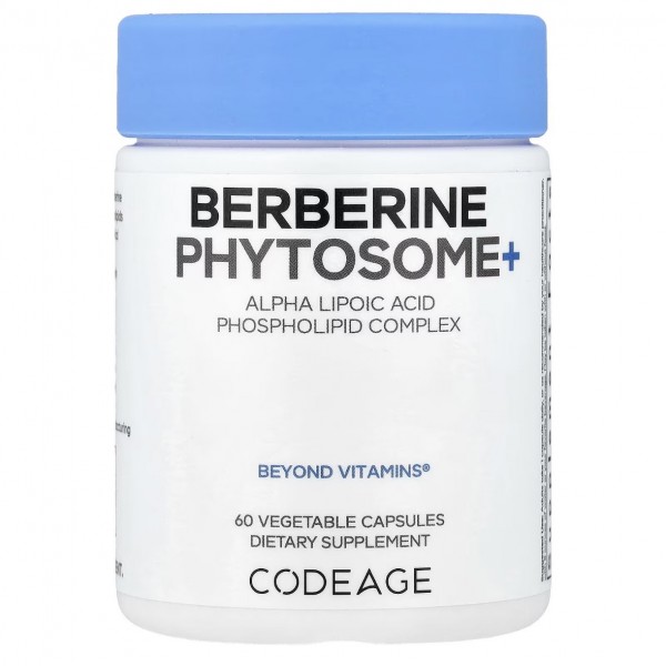 Codeage, Berberine Phytosome +, Берберин, 60 капсул