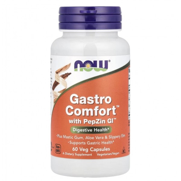 NOW Foods, Gastro Comfort с PepZin GI, 60 капсул