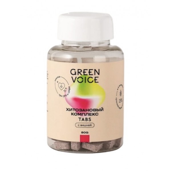 Green Voice, Хитозановый комплекс TABS с вишней, 80 г