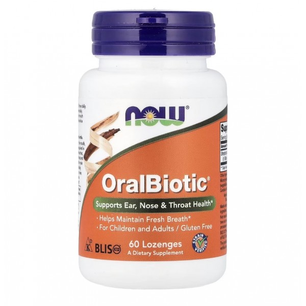 NOW Foods, OralBiotic, Пробиотик, 60 таблеток рассасывающихся