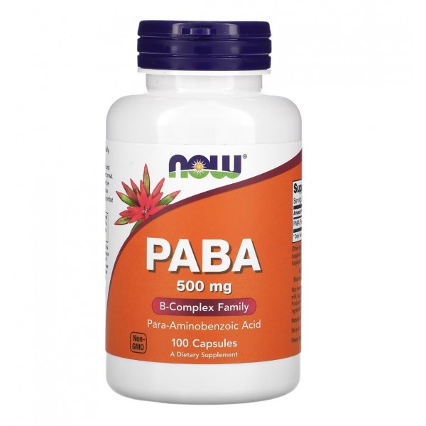 NOW Foods, PABA / ПАБК 500 мг, 100 капсул