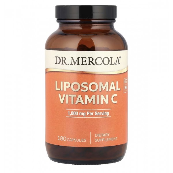 Dr.Mercola, Liposomal Vitamin C, Липосомальный витамин С 500 мг, 180 капсул