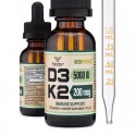 Double Wood Supplements, Vitamin D3 + K2 Liquid Drops, Витамин Д3 5000 МЕ и К2 200 мкг в 1 мл, 30 мл