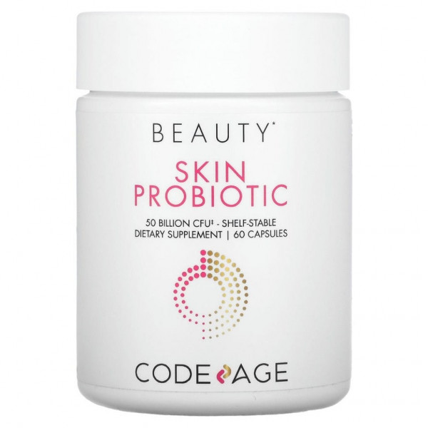 Codeage, Пробиотик для кожи, 50 млрд КОЕ, 60 капсул