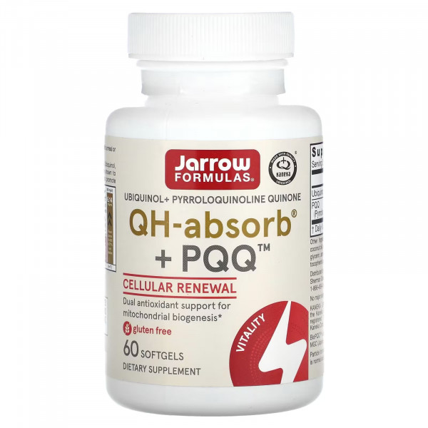 Jarrow Formulas, Убихинол, Коэнзим QH-Absorb + PQQ, 60 мягких таблеток