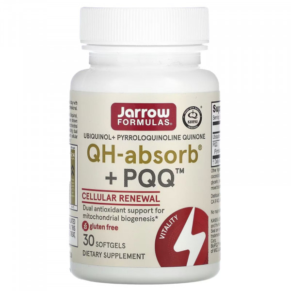 Jarrow Formulas, Убихинол, Коэнзим QH-Absorb и PQQ, 30 капсул