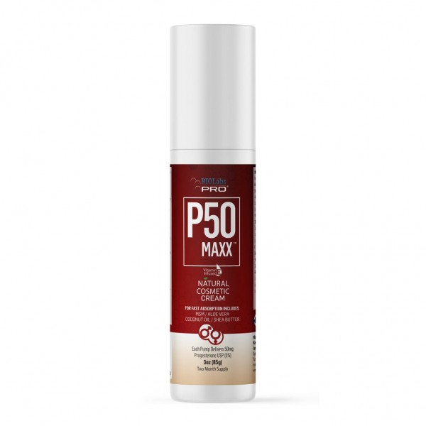 BIOLabs PRO, Natural P50 MAXX Cream, Крем с прогестероном USP (50 мг на 1 нажатие), 85 г