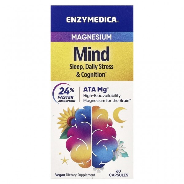 Enzymedica, Magnesium Mind, Магний, 60 капсул