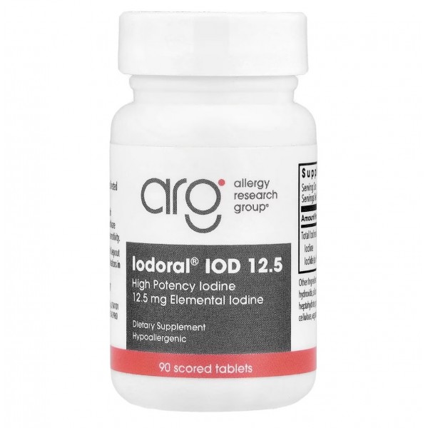 Allergy Research Group, Iodoral, Йодорал, Йод 12.5 мг, 90 делимых таблеток