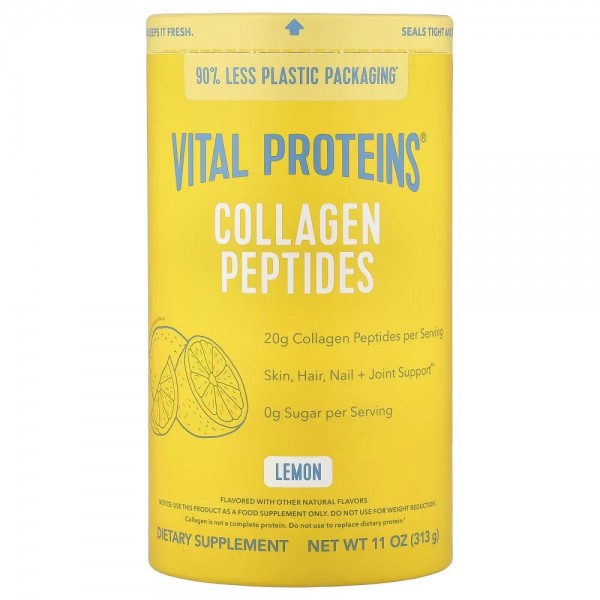 Vital Proteins, Пептиды коллагена, вкус лимона, 313г