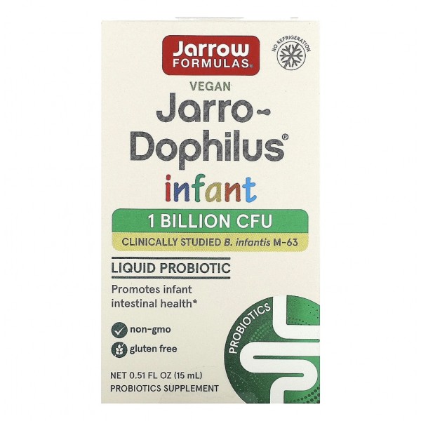 Jarrow Formulas, Jarrow-Dophilus, жидкий пробиотик для младенцев, 1 млрд КОЕ, 15 мл