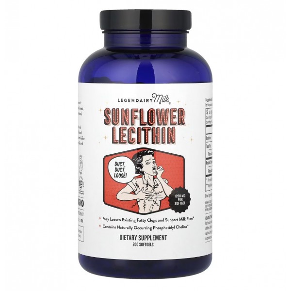 Legendairy Milk, Подсолнечный лецитин, 1200 мг, 200 мягких капсул