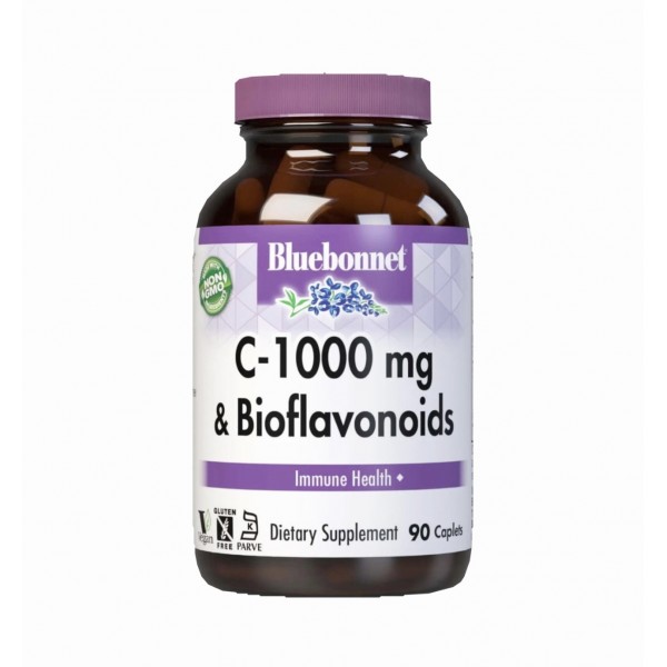 Bluebonnet Nutrition, Витамин С 1000мг с биофлавоноидами, C-1000 mg & Bioflavonoids, 90 капсул