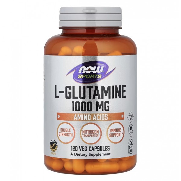 NOW Foods, Sports, L-глутамин 1000 мг, 120 капсул