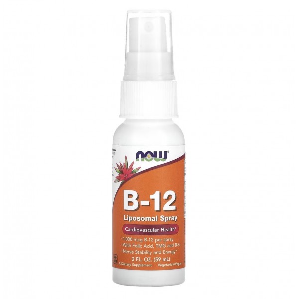 NOW Foods, B12 липосомальный, витамин Б12, 59 мл