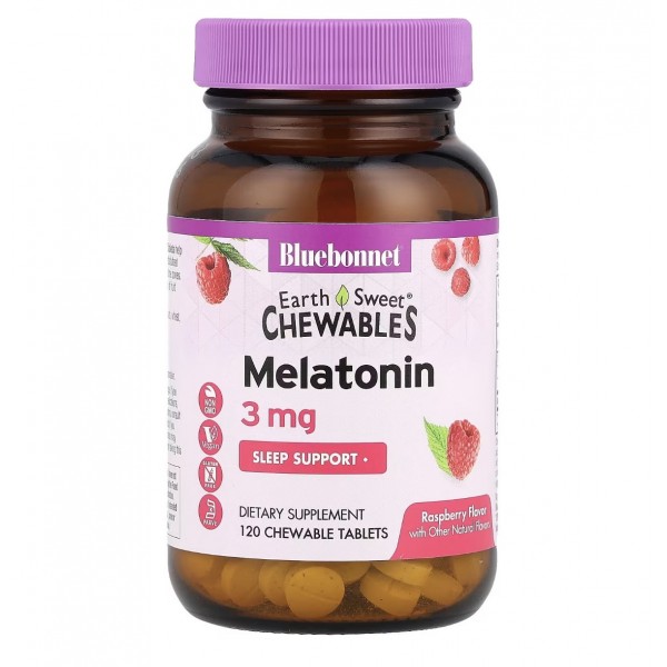 Bluebonnet Nutrition, Мелатонин 3 мг, 120 жевательных таблеток