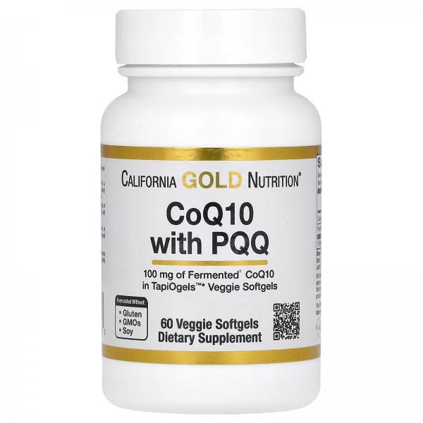 California Gold Nutrition, Коэнзим Q10 с PQQ 100 мг, 60 растительных капсул