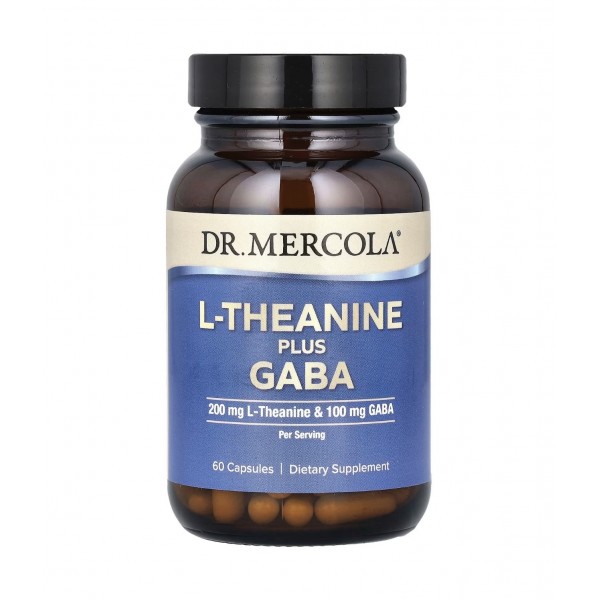 Dr. Mercola, L-теанин с ГАМК, 60 капсул