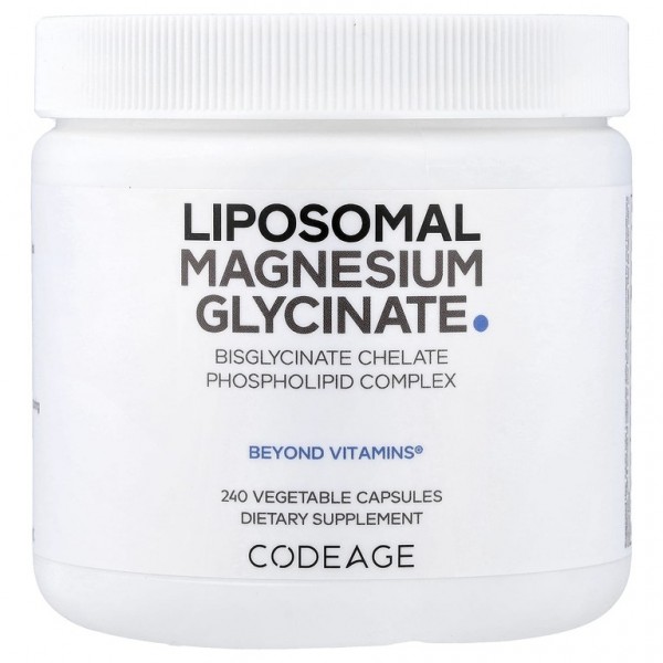 Codeage, липосомальный глицинат магния, 240 растительных капсул