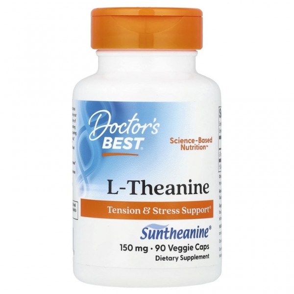Doctor's Best, L-теанин 150 мг, 90 вегетарианских капсул