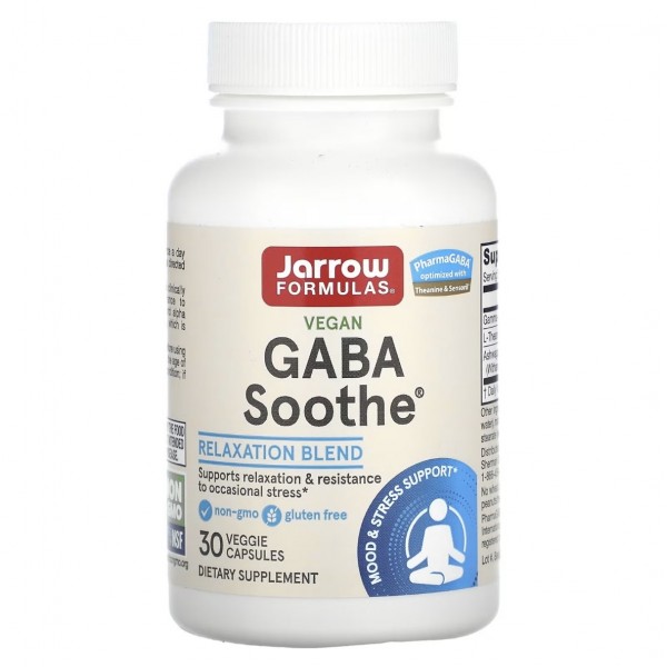Jarrow Formulas, GABA Soothe, ГАМК, 30 капсул
