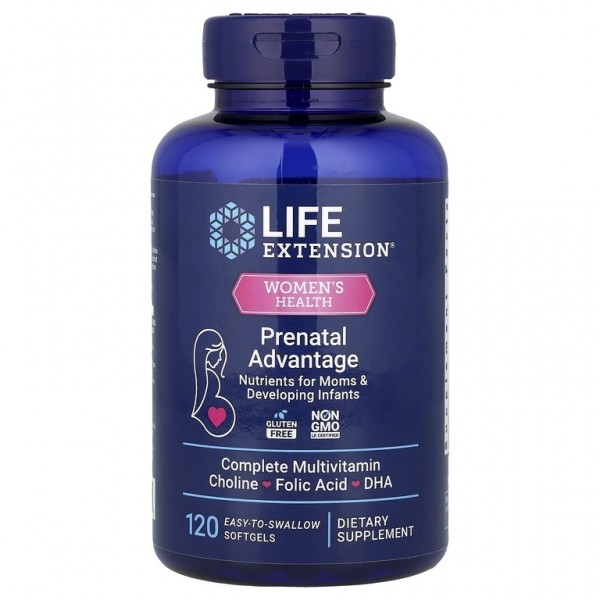 Life Extension, Women's Health, Prenatal Advantage, Комплекс для беременных, Пренатальный комплекс, 120 капсул