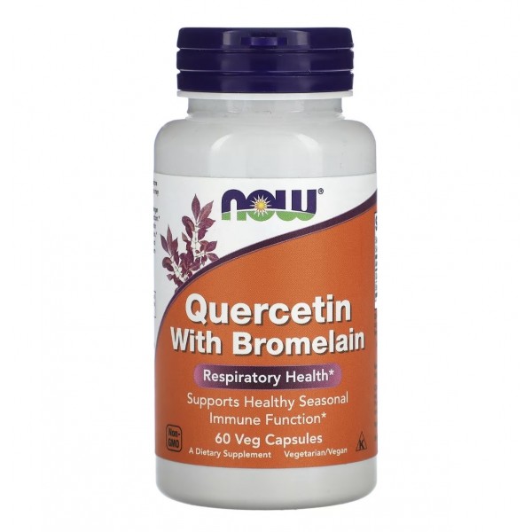 NOW Foods, Quercetin with Bromelain, Кверцетин с бромелайном, 60 капсул