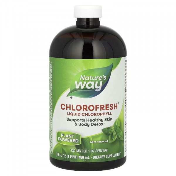 Nature's Way, Chlorofresh, Хлорофилл со вкусом мяты, 480 мл (132 мг в 2 ст. л.)