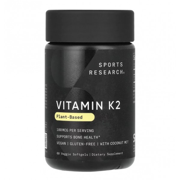 Sports Research, Vitamin K2, Витамин К2 100 мкг, 60 капсул