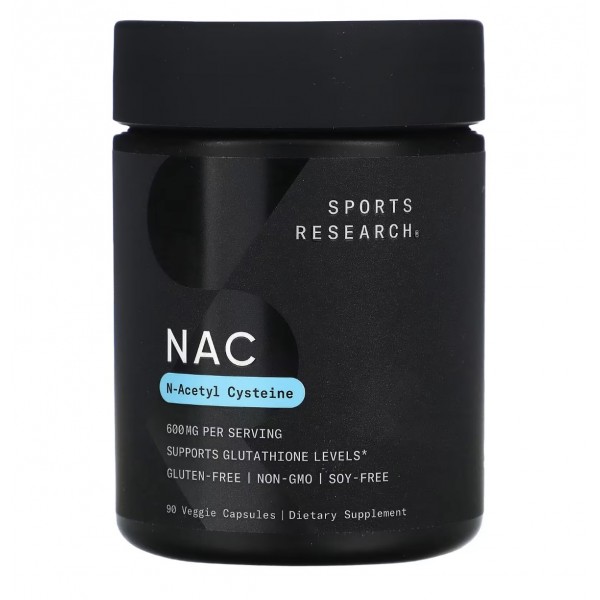 Sports Research, NAC, N-ацетил-L-цистеин 600 мг, 90 капсул