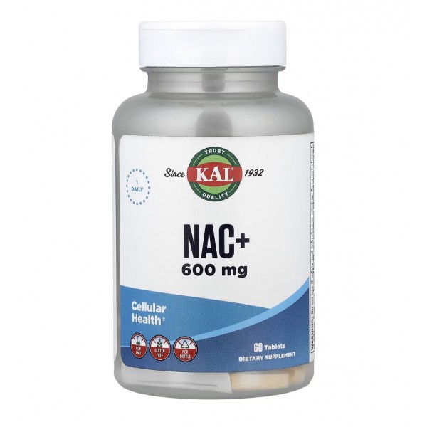 KAL, НАК/NAC+, N-ацетил-L-цистеин 600 мг, 60 таблеток