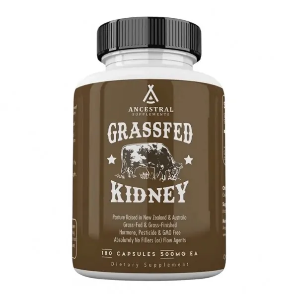 Ancestral Supplements, Grass fed Kidney 500 мг, Почки, 180 капсул