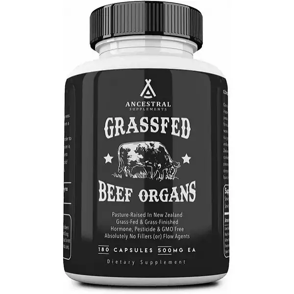Ancestral Supplements, Grass Fed Beef Organs, Говяжьи органы, поддержка всего тела 500 мг, 180 капсул