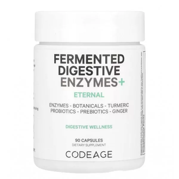 Codeage, Fermented Digestive Enzymes+, Пищеварительные ферменты, 90 капсул